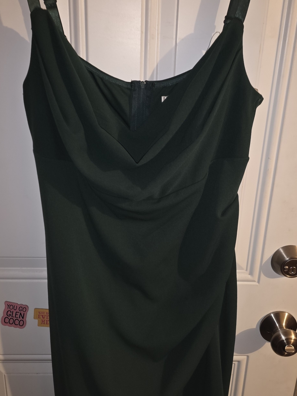 Emerald Sundae Dark Green Cowl Neck Midi Dress